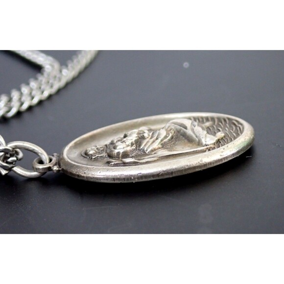 Sterling Silver Theda Saint Christopher Men's Pendant on 24" Chain 25.72 grams - Picture 7 of 13